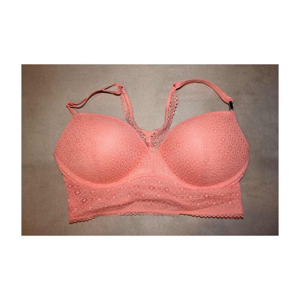 Wireless Push Up Peach Victoria's Secret Easy Lace Bra 34D